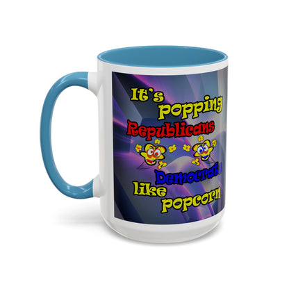 popping like popcorn - Accent Mug (grey-pink wave)