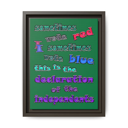 declaration of the independents - framed canvas art (dark green)