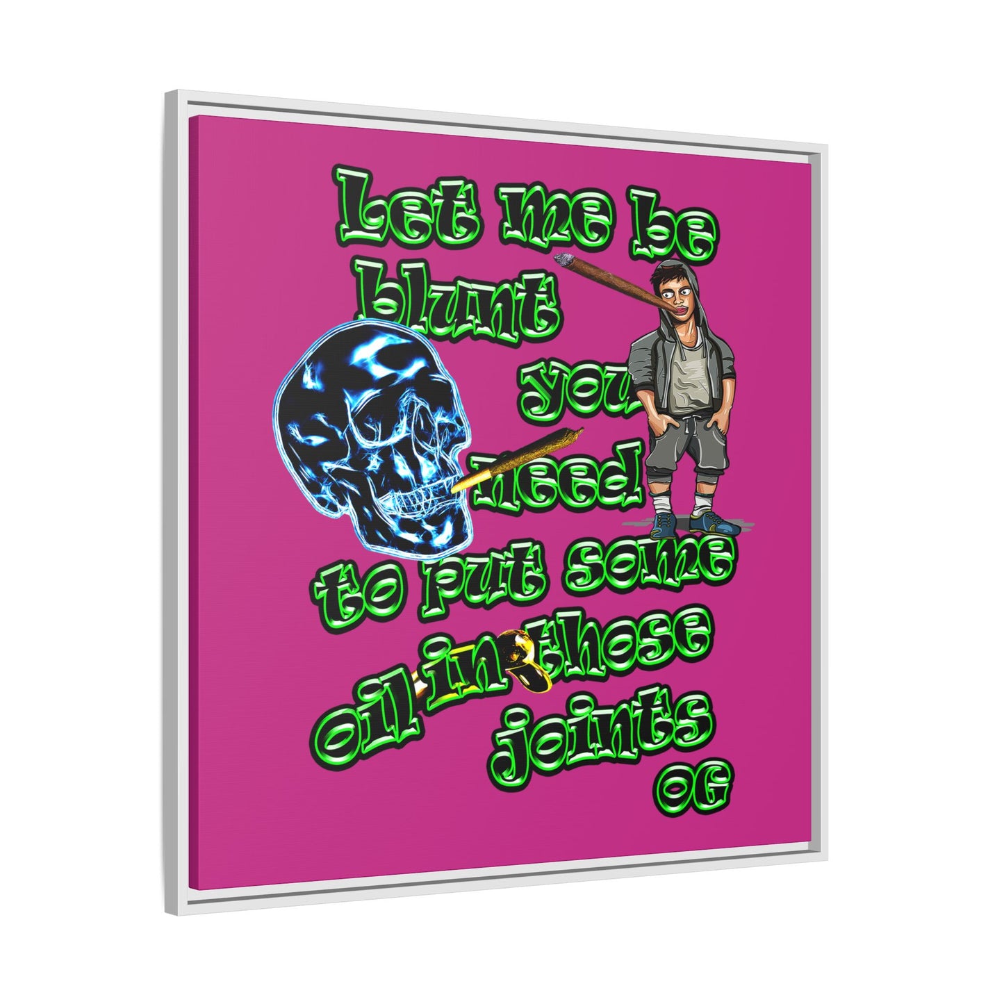 og - framed canvas art (pink)