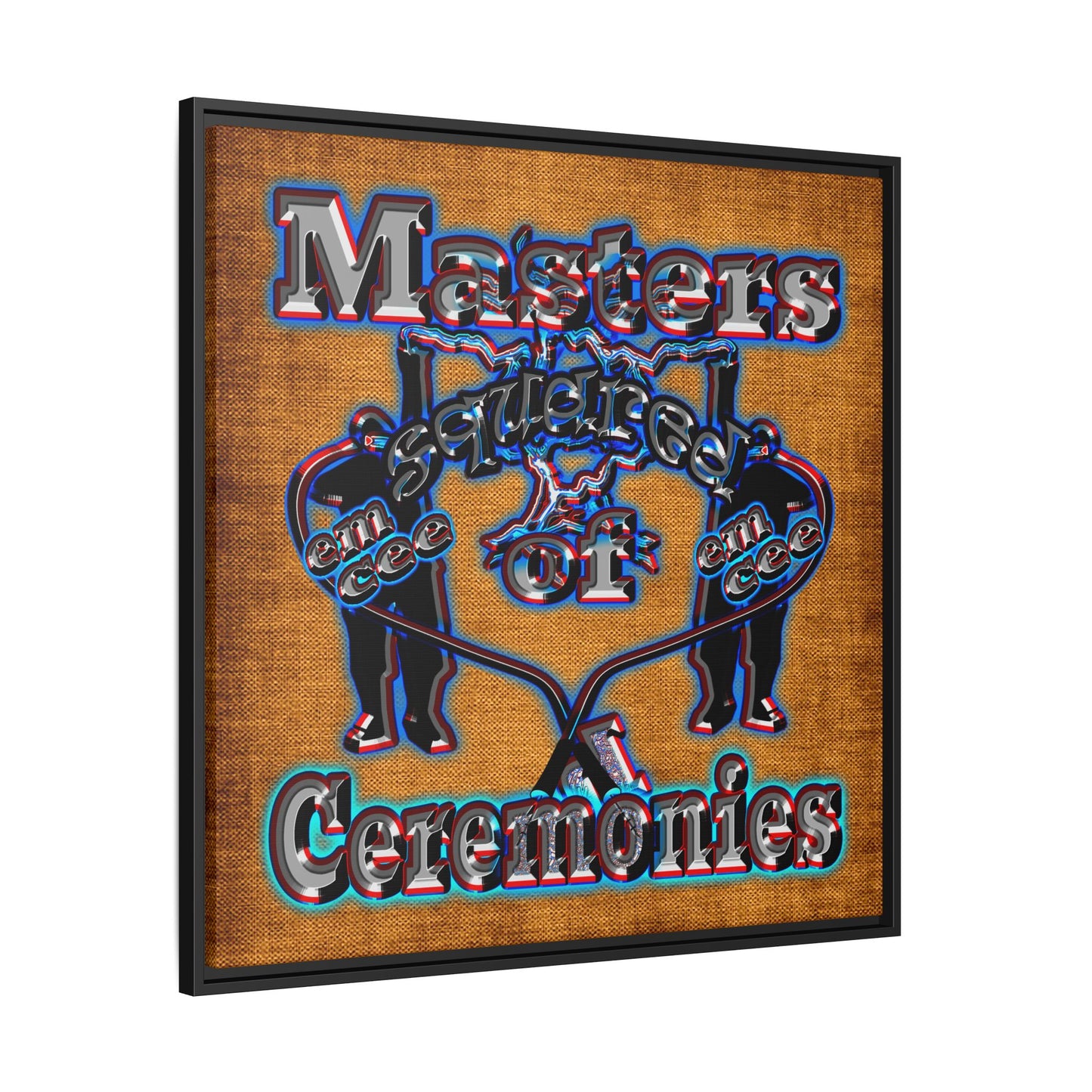 em cee squared - framed canvas art (brown papyrus)