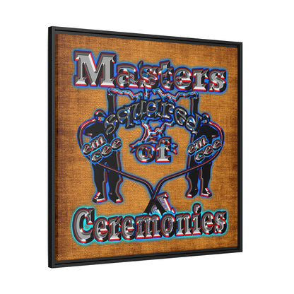em cee squared - framed canvas art (brown papyrus)