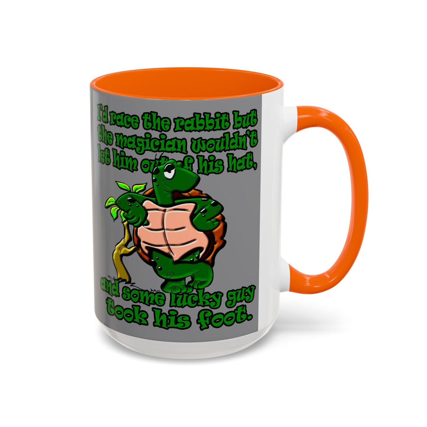 turtle race - Accent Mug (grey)
