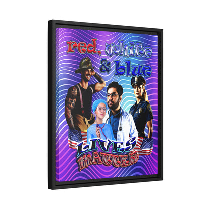 rw&b lives matter - framed canvas art (purple wave)