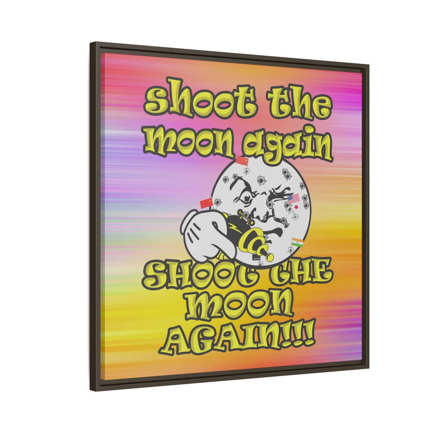 shoot the moon again - framed canvas art (color blur)