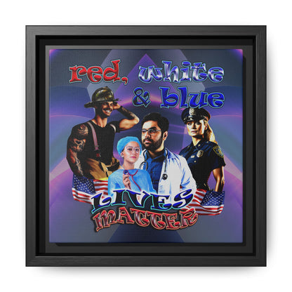 rw&b lives matter - framed canvas art (grey-pink wave)