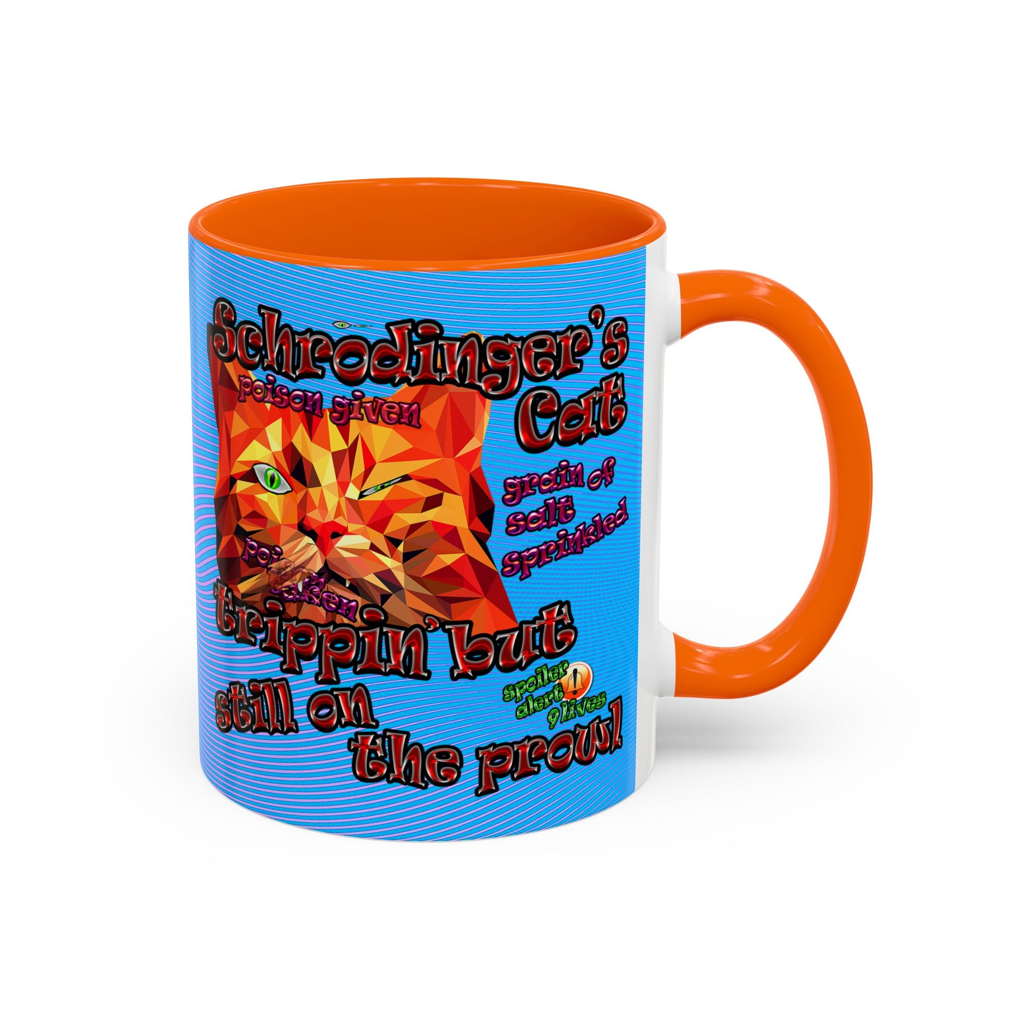 schrodinger's cat - Accent Mug (light blue-purple wave)