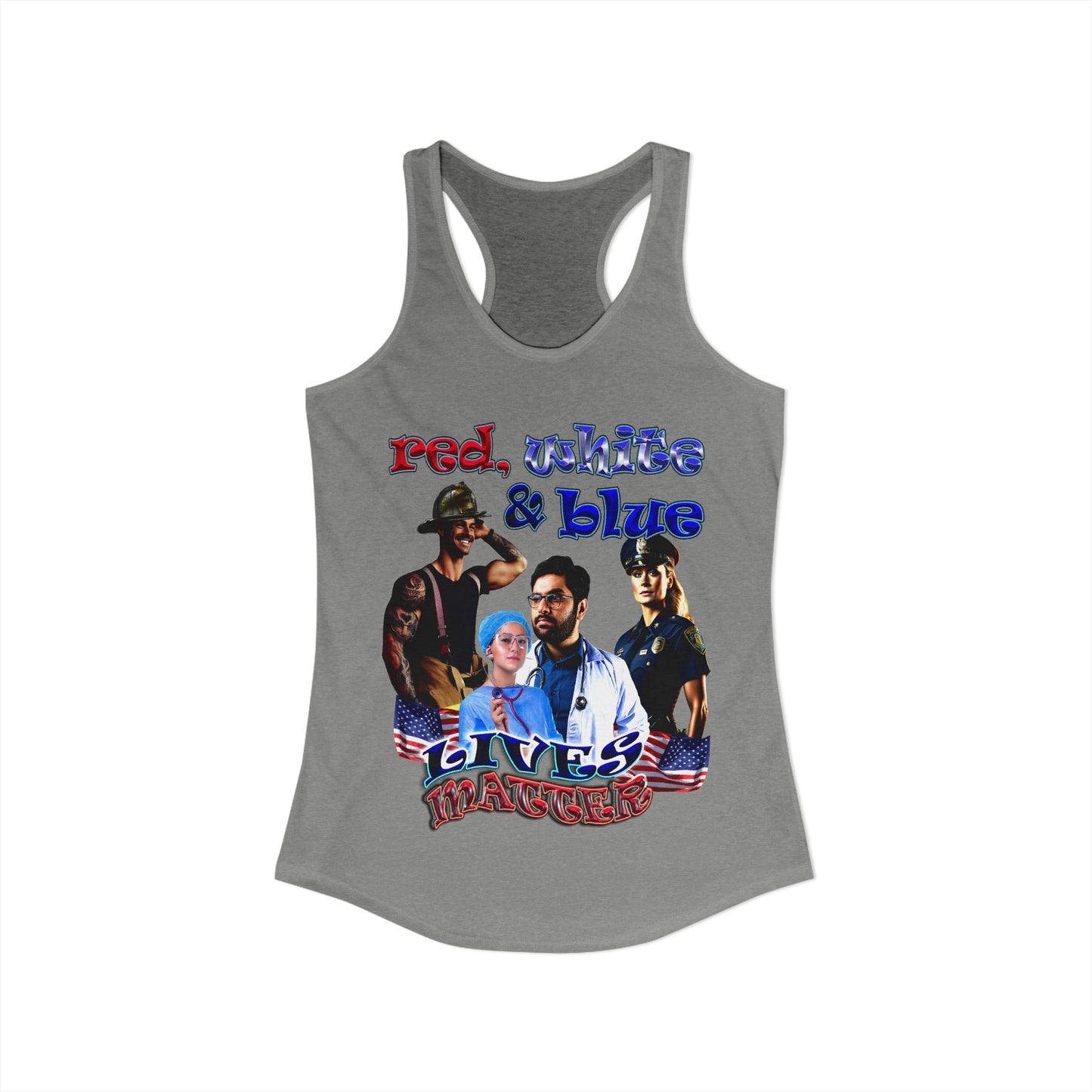 rw&b lives matter - Women's Ideal Racerback Tank