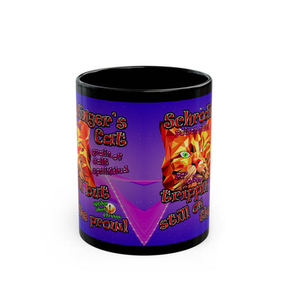 schrodinger's cat - Black Mug (purple-pink wave)
