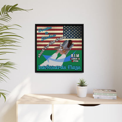 shoot for the stars - framed canvas art (dark green)