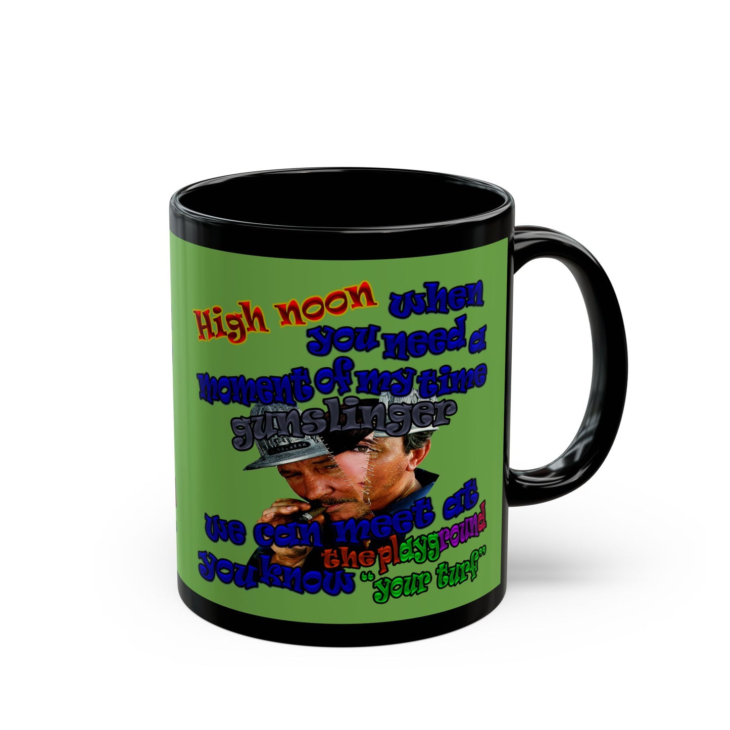high noon - Black Mug (green)