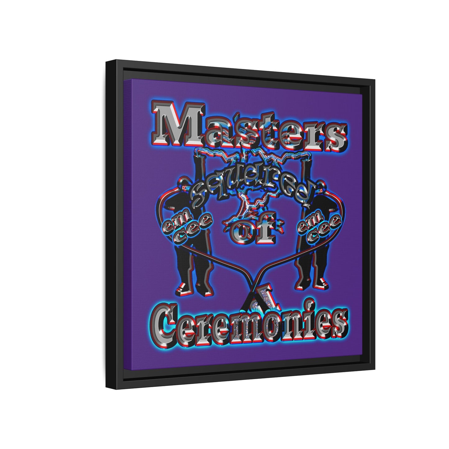 em cee squared - framed canvas art (purple)