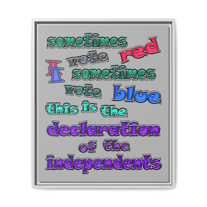 declaration of the independents - framed canvas art (light grey)