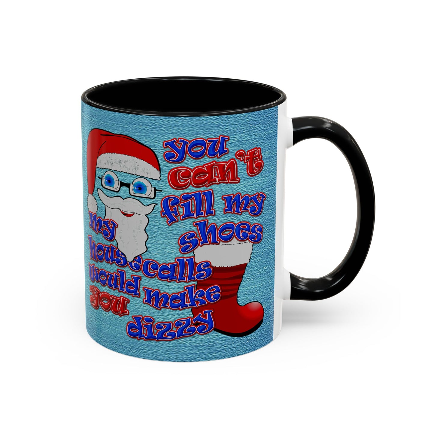santa's shoes - Accent Mug (faded dark blue)