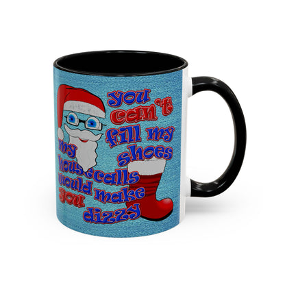 santa's shoes - Accent Mug (faded dark blue)
