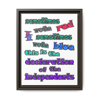 declaration of the independents - framed canvas art (white)