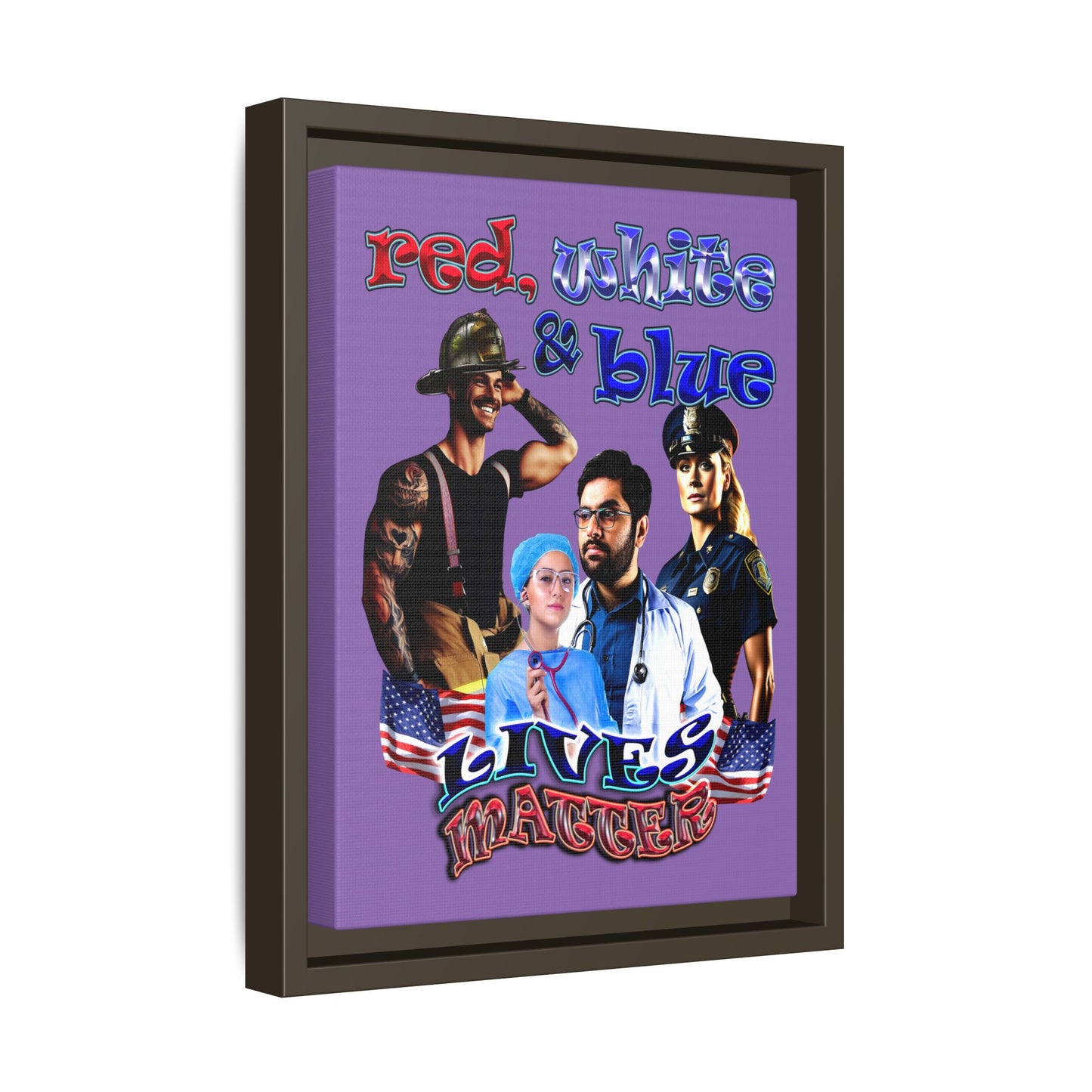 rw&b lives matter - framed canvas art (light purple)