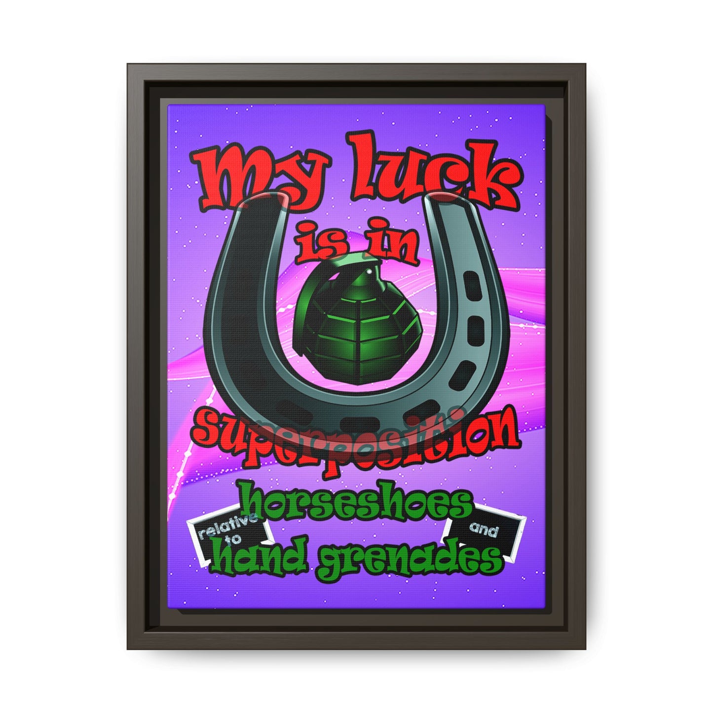 my luck - framed canvas art (purple-pink wave)