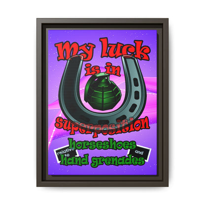 my luck - framed canvas art (purple-pink wave)