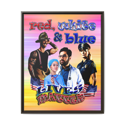 rw&b lives matter - framed canvas art (color blur)