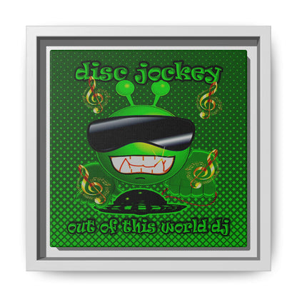 disc jockey - framed canvas art (logo green)