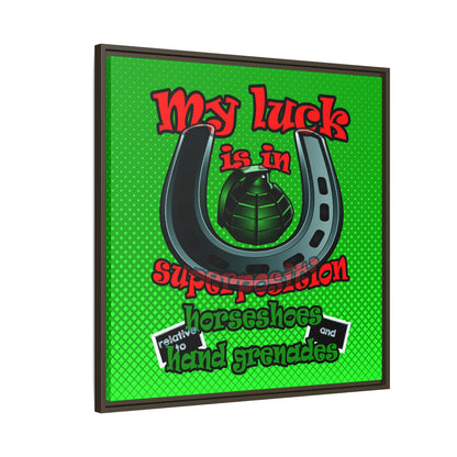 my luck - framed canvas art (logo green)