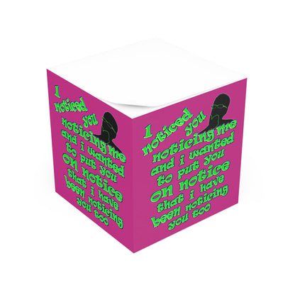 noticed you noticing - note cube (pink)