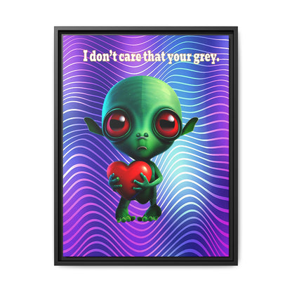 I don't care that your grey - framed canvas art (purple wave)
