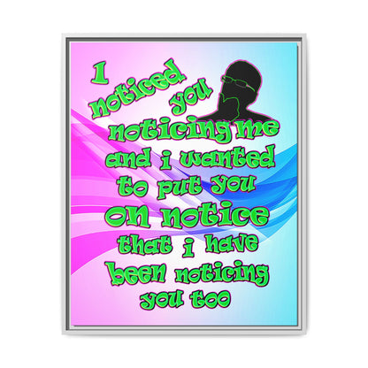 noticed you noticing - framed canvas art (light blue-pink wave)