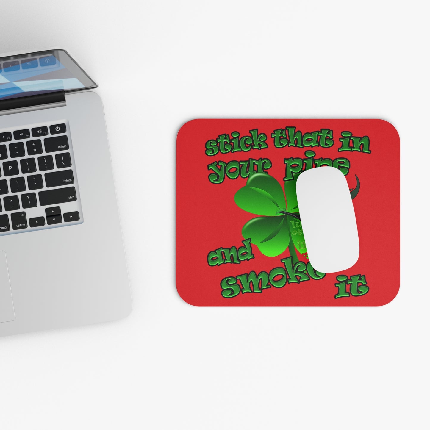 stick that in your pipe and smoke it - Mouse Pad (Rectangle) (red)