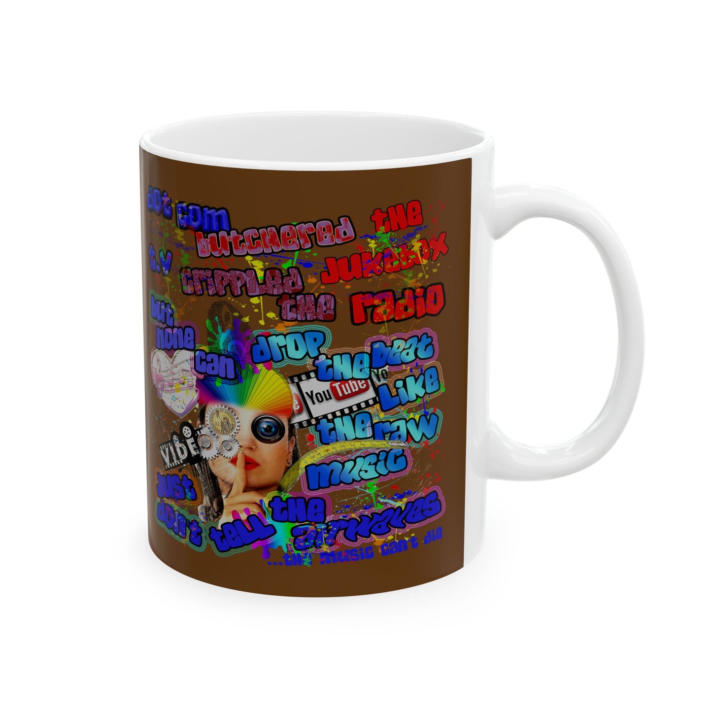 drop the beat - White Mug (brown)