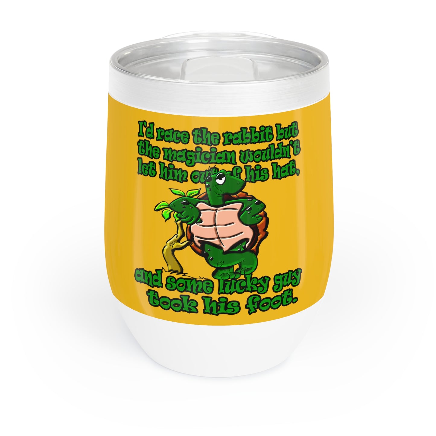 turtle race - Chill Wine Tumbler (yellow)