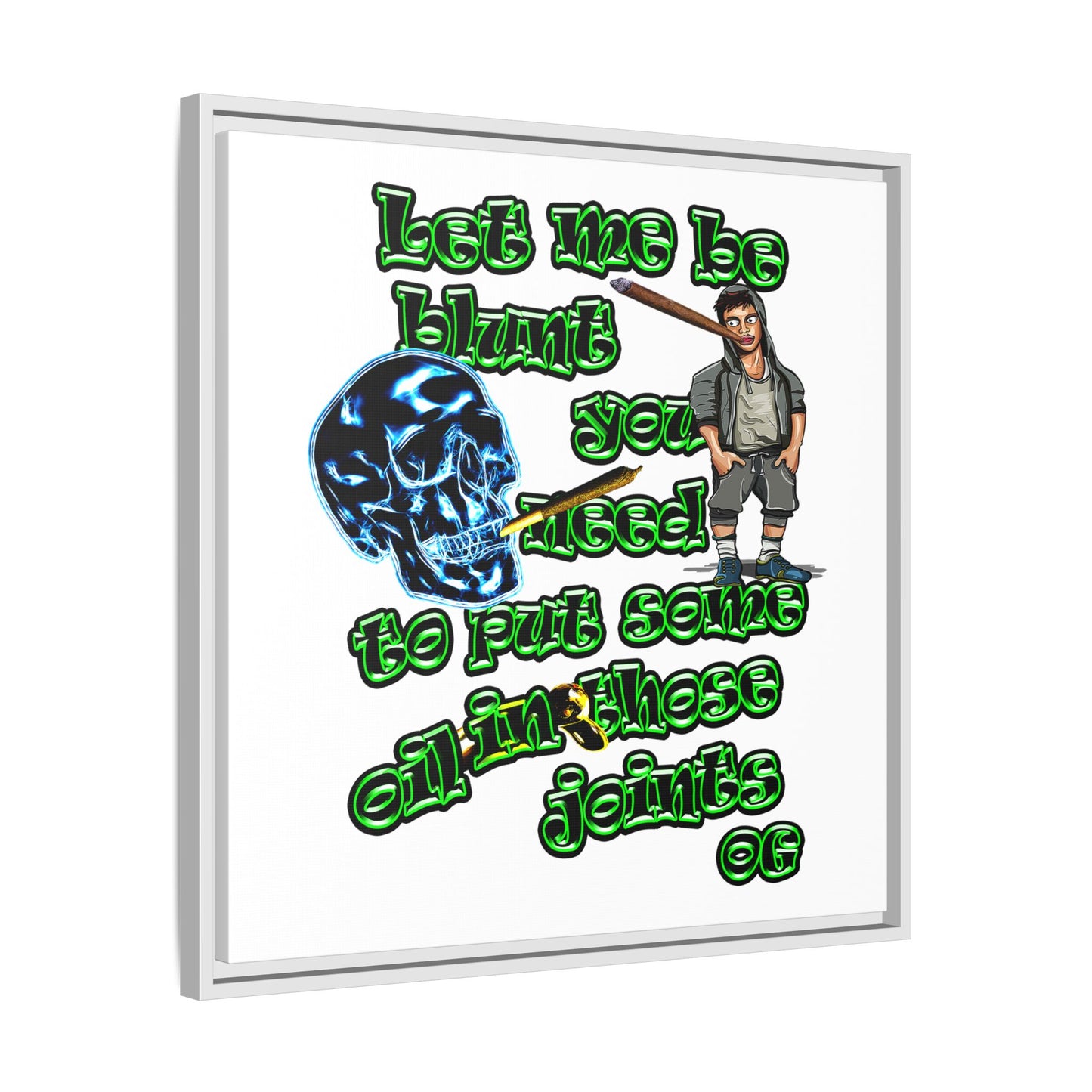 og - framed canvas art (white)