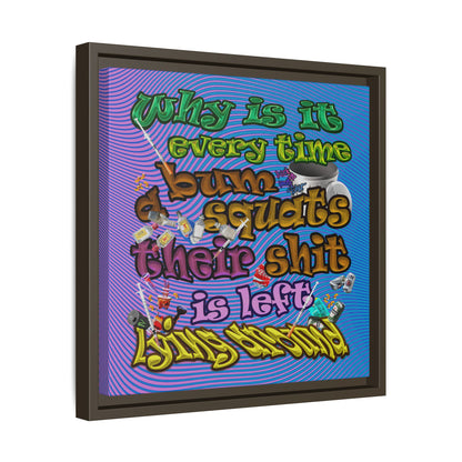 the bum's shit - framed canvas art (light blue-purple wave)