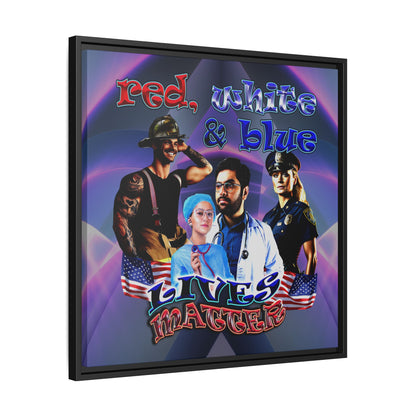 rw&b lives matter - framed canvas art (grey-pink wave)