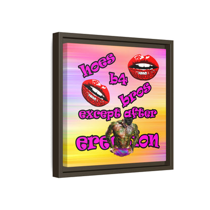 hoes b4 bros - framed canvas art (color blur)