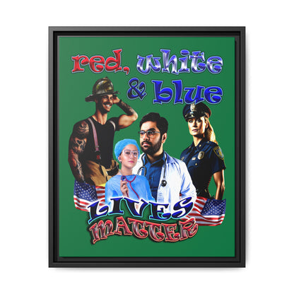 rw&b lives matter - framed canvas art (dark green)