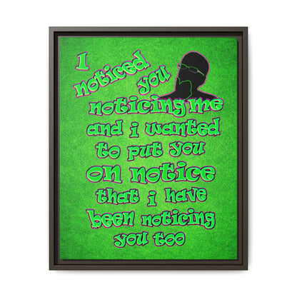 noticed you noticing - framed canvas art (green turf)