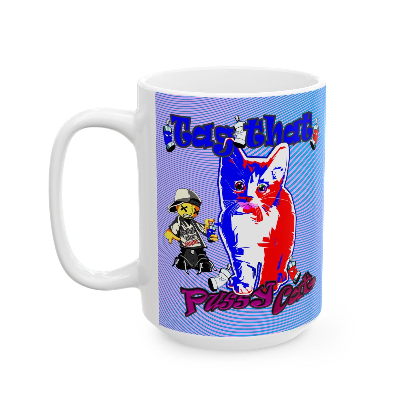 tag that - White Mug (light blue-purple wave)