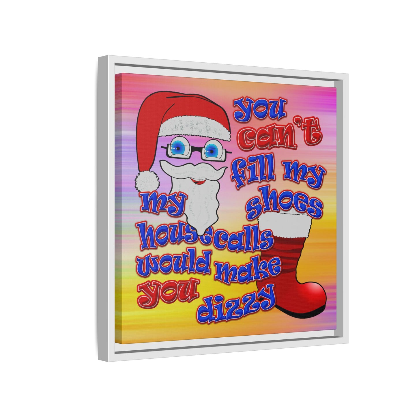 santa's shoes - framed canvas art (color blur)