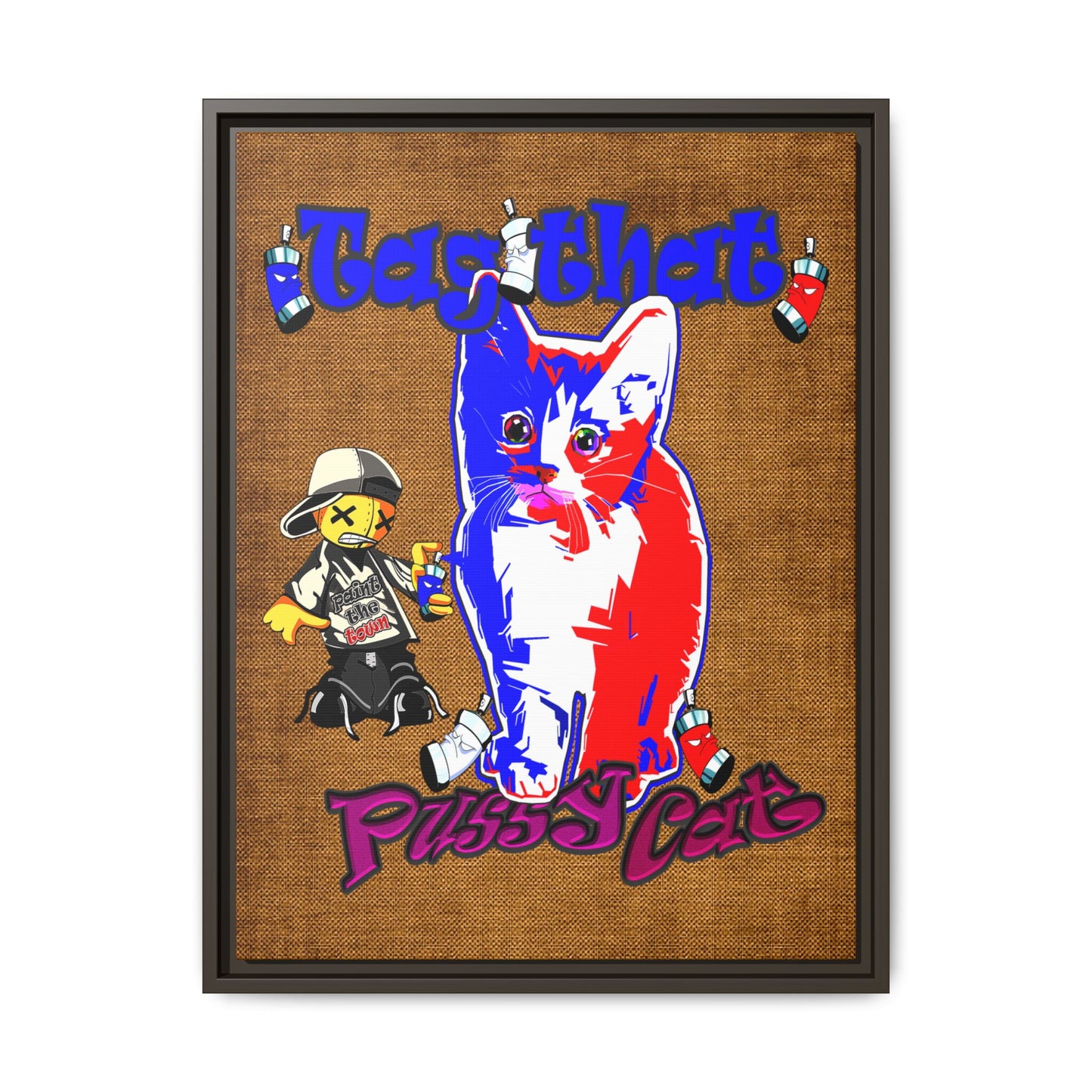 tag that - framed canvas art (brown papyrus)