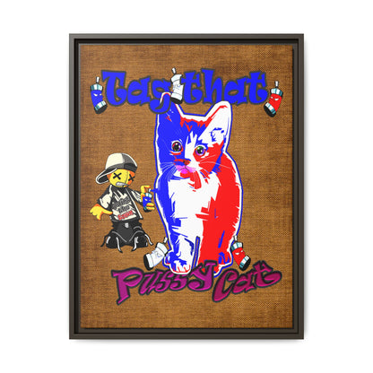 tag that - framed canvas art (brown papyrus)