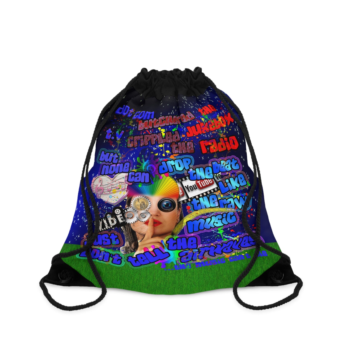 drop the beat - Drawstring Bag ('snoops' background)