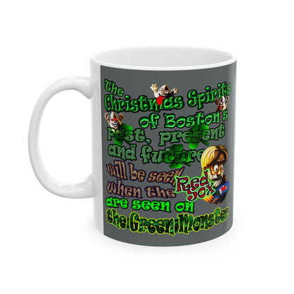 christmas spirits of boston - White Mug (dark grey)
