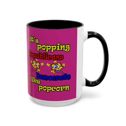 popping like popcorn - Accent Mug (pink)