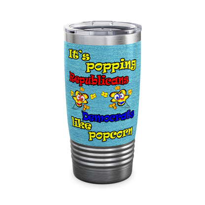popping like popcorn - Ringneck Tumbler, 20oz (faded blue)