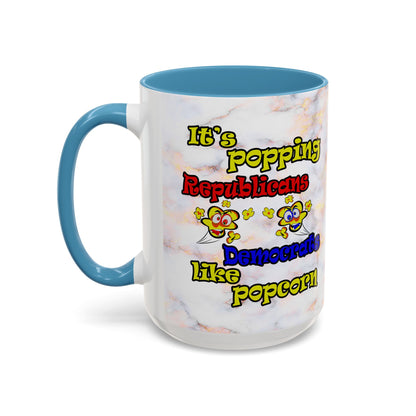 popping like popcorn - Accent Mug (white marble)