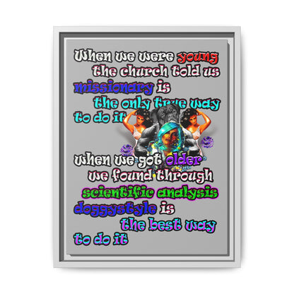 doggystyle - framed canvas art (light grey)