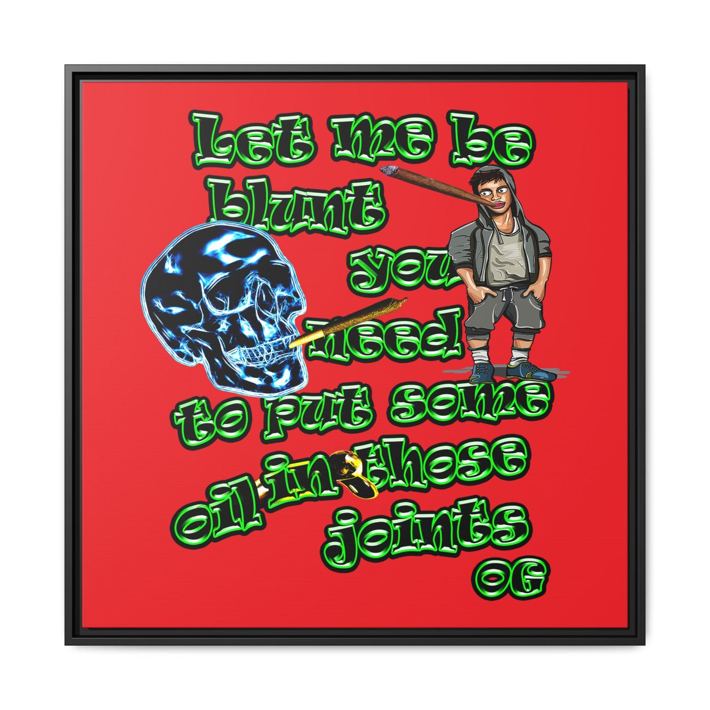 og - framed canvas art (red)