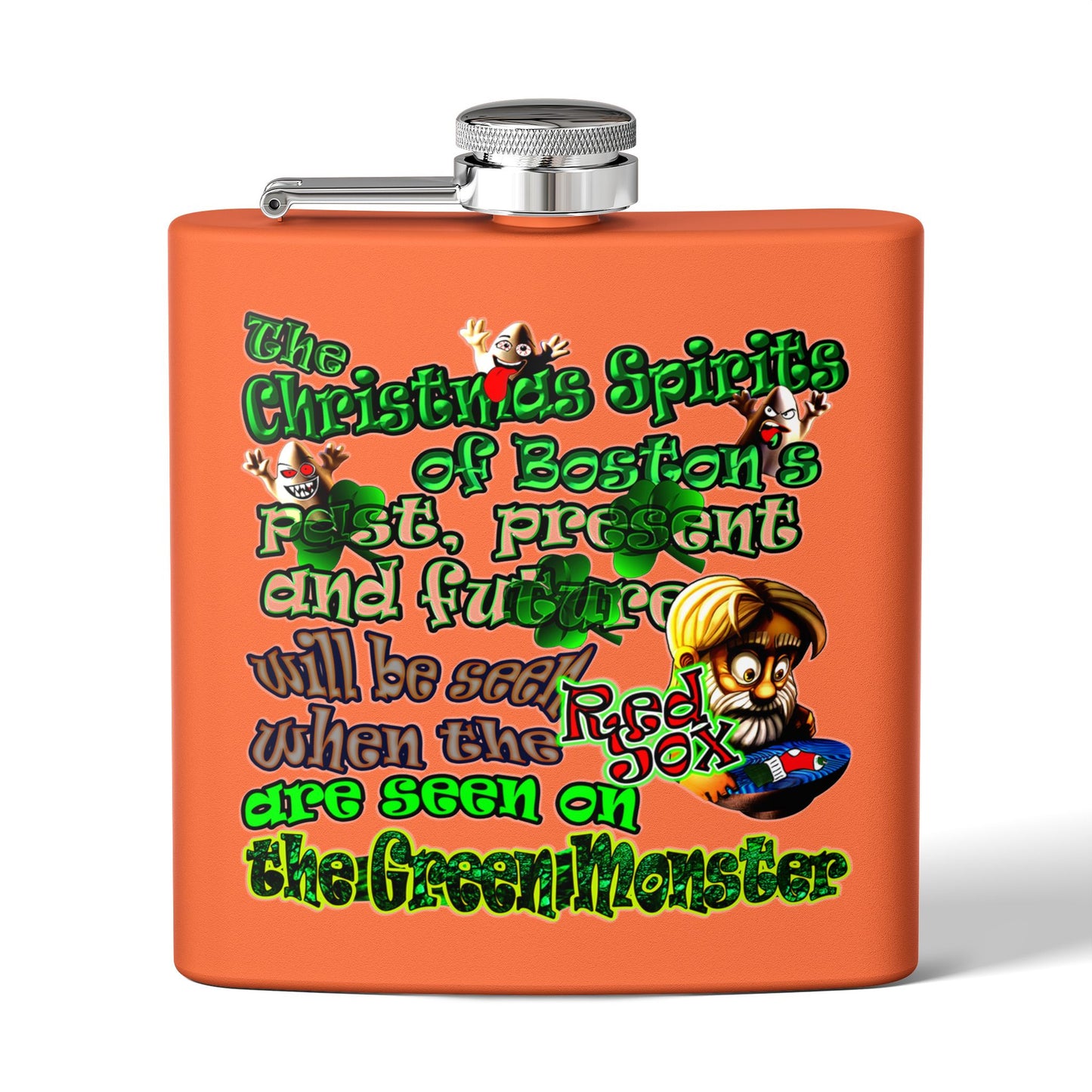 christmas spirits of boston - Stainless Steel Flask