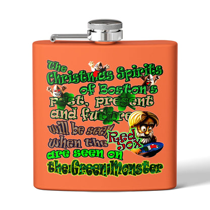 christmas spirits of boston - Stainless Steel Flask